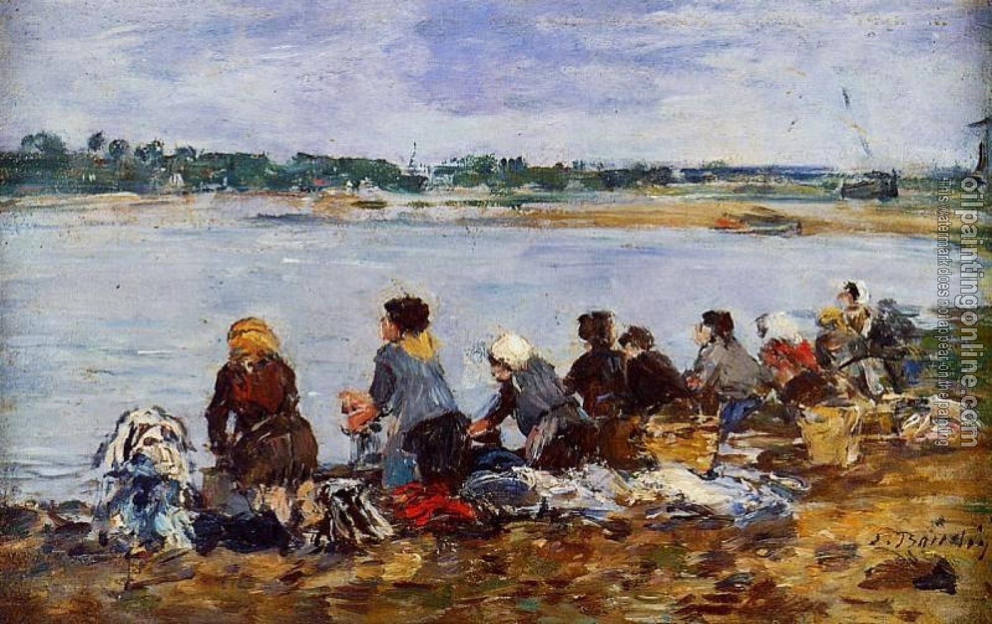 Boudin, Eugene - Laundresses on the Bankes of the Touques